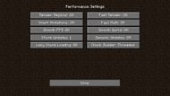 Most of the performance settings should be on in Minecraft (Image via Mojang)